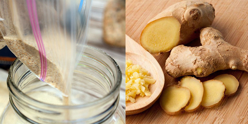 alt: Gừng tươi được bảo quản trong cát ẩm