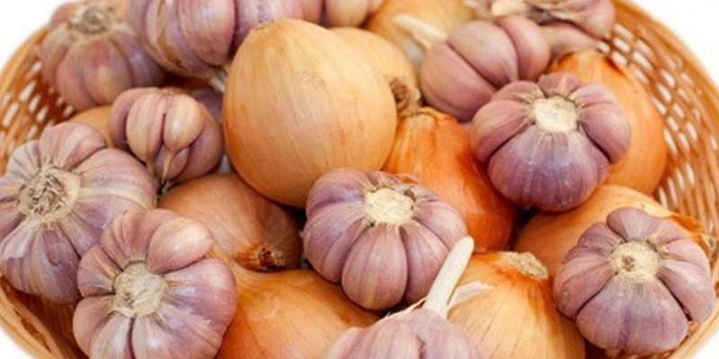 alt: Tỏi được bảo quản nơi khô ráo thoáng mát