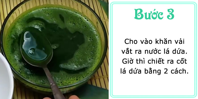 Cắt nhỏ lá dứa